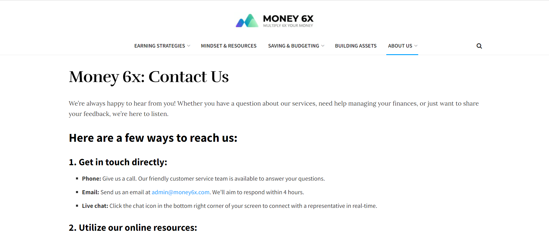 Money6x.com Contacts